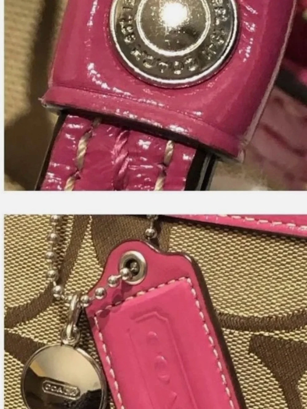 Coach Signature Stripe Tote Bag: Coach tag, coach bag/duster, everything! NWOT - Picture 4 of 6